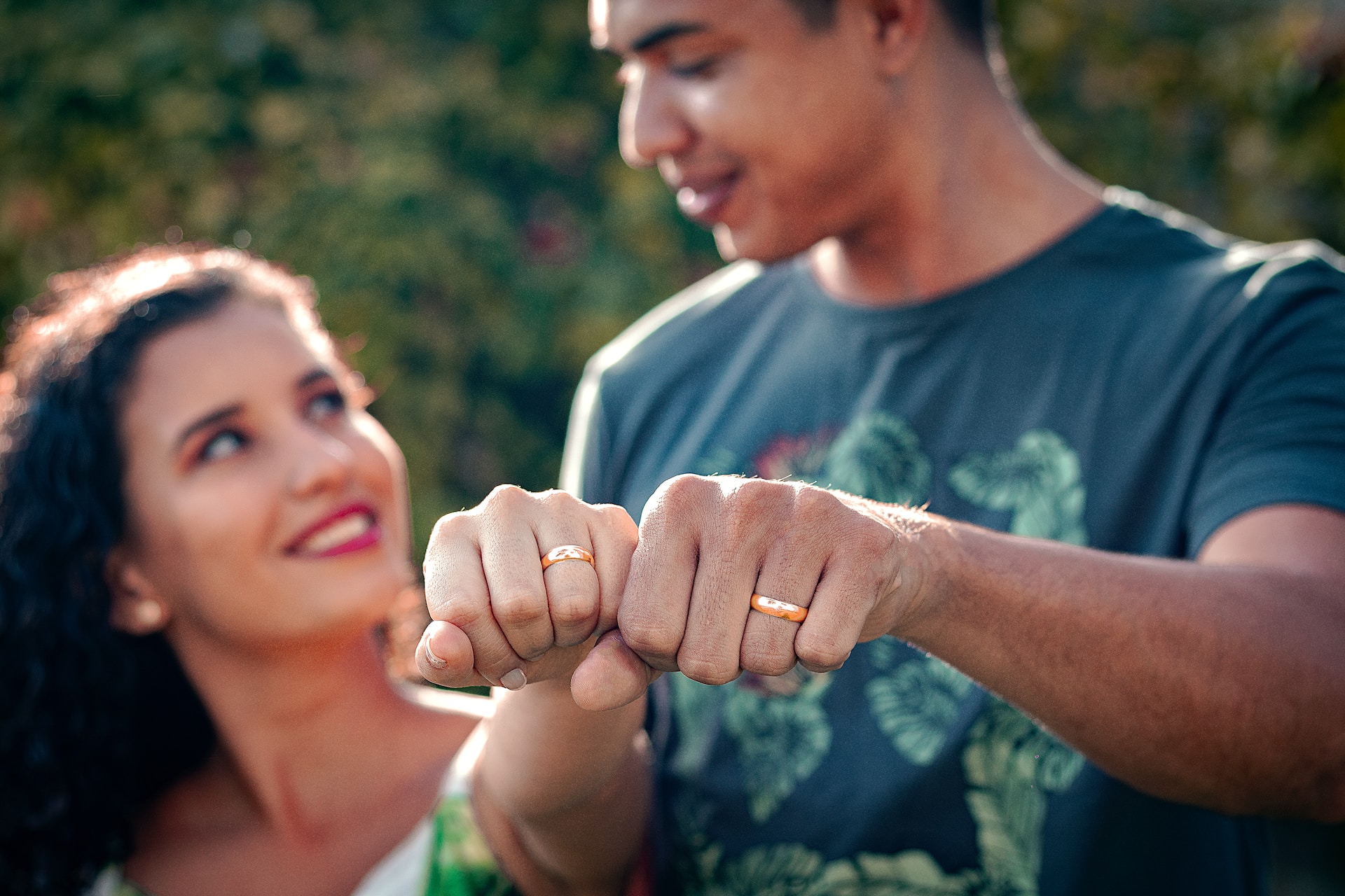 boyfriend and girlfriend showing ring on hand saying love messages for him