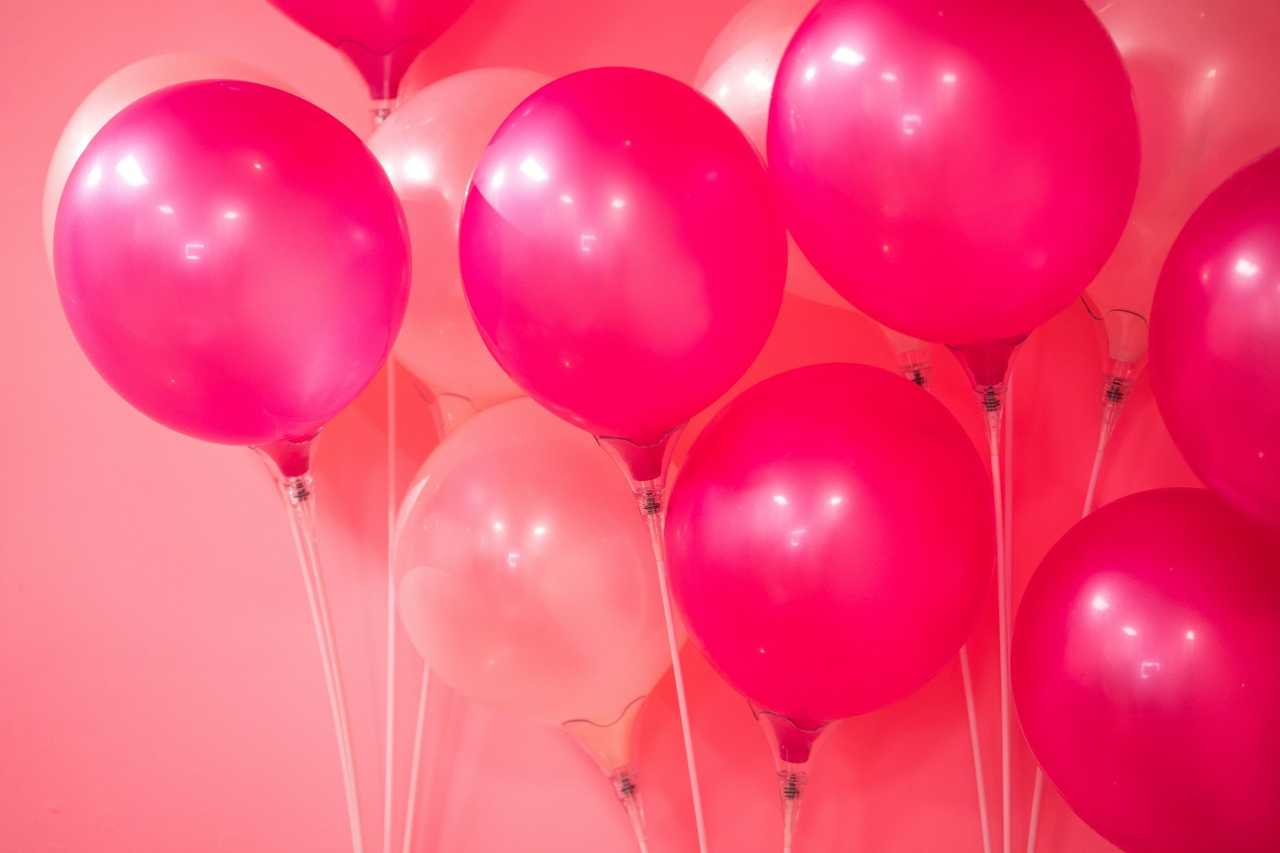 pink balloons for a niece's birthday