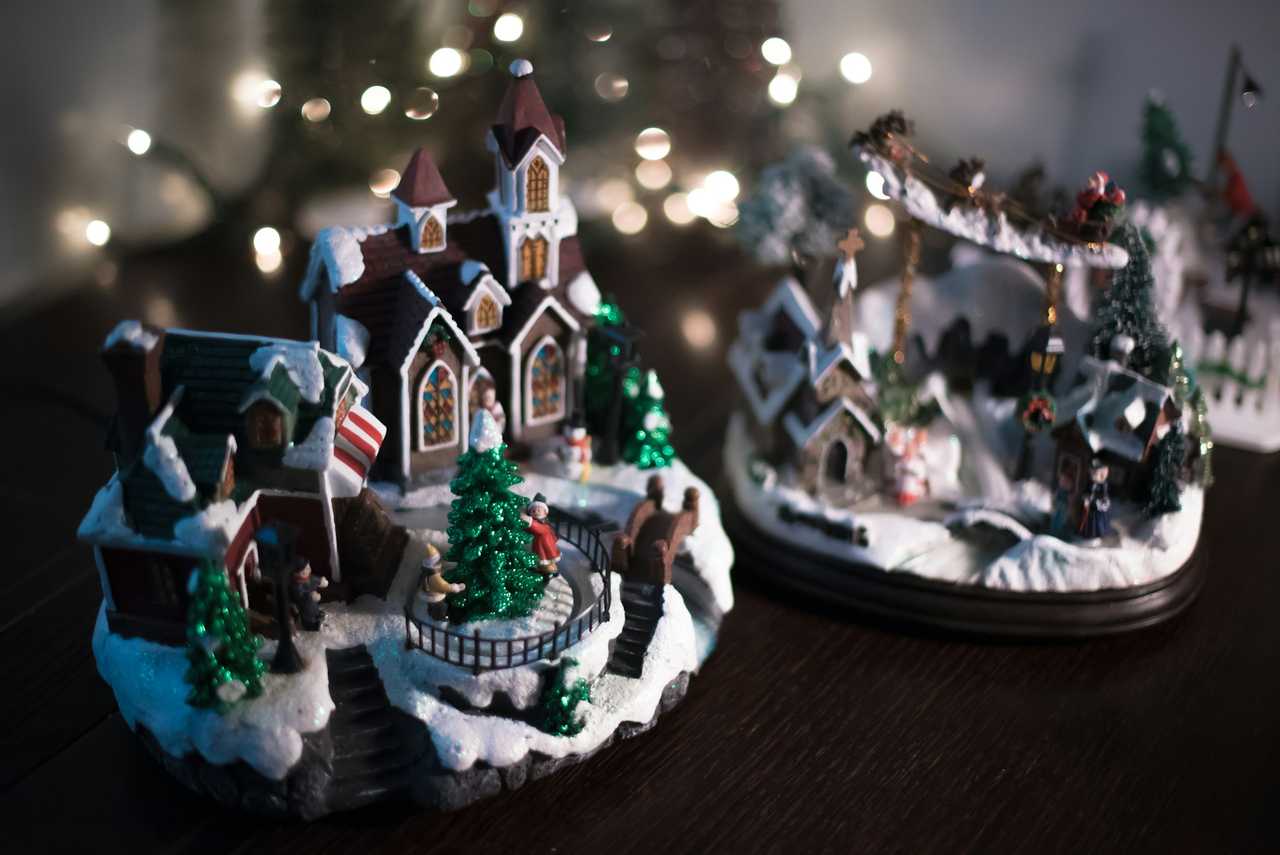 small snowy city models for Christmas decorations and wishes